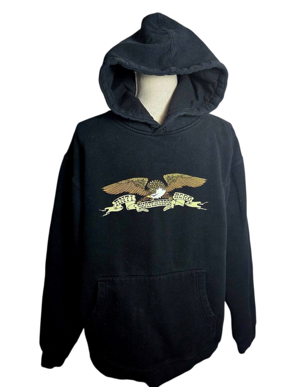 Anti Hero Skateboard Eagle Hoodie Mens Large -Black -Long Sleeve *LIGHT WEAR*